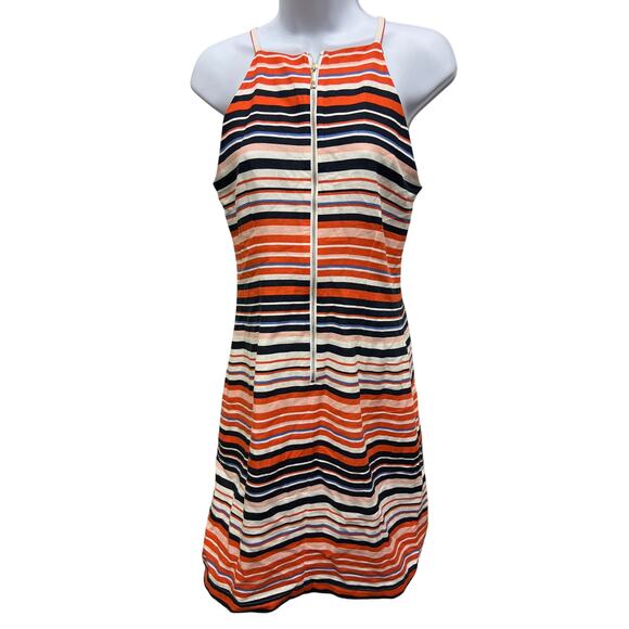 Tommy Hilfiger Dresses & Skirts - Tommy Hilfiger SZ 4 Striped Sleeveless Zip Dress Red White Blue Linen Blend
